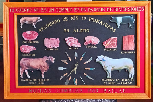 Reloj Artesanal Para Carnicería Medida 90x60 cms